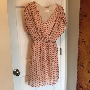 Anthropologie The Addison Story Red Dots Silk Dres